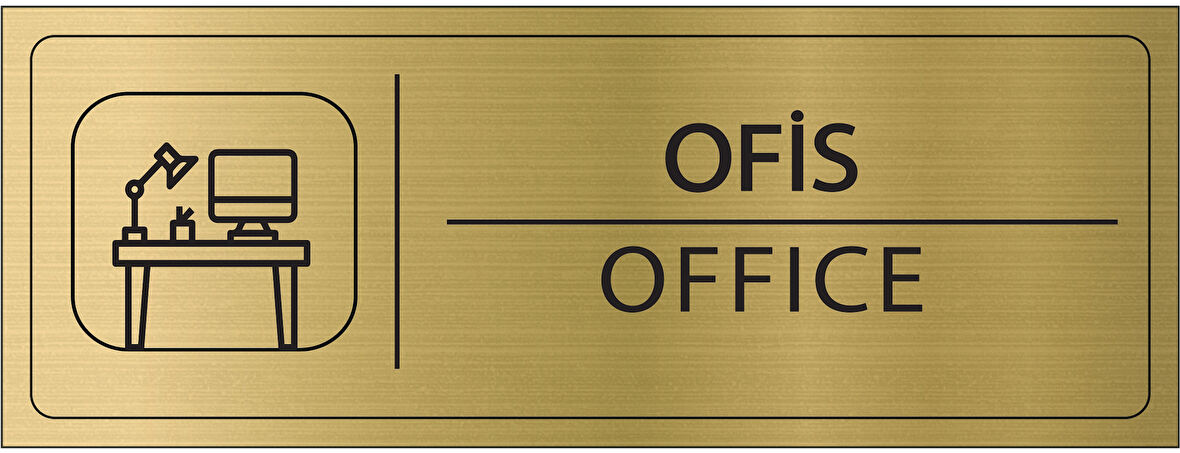 Mayeka Ofis İsimlik Altın Metal Kapı İsimliği Levhası Yönlendirme Tabelası