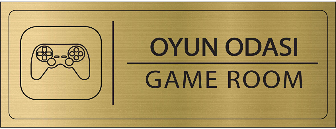 Mayeka Oyun Odası İsimlik Altın Metal Kapı İsimliği Levhası Yönlendirme Tabelası