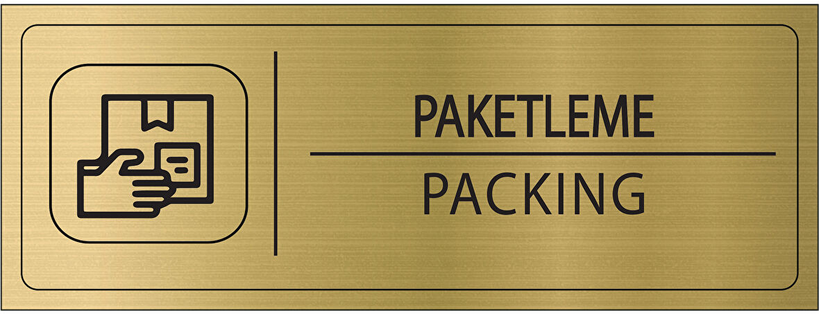 Mayeka Paketleme İsimlik Altın Metal Kapı İsimliği Levhası Yönlendirme Tabelası