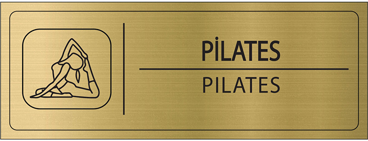 Mayeka Pilates İsimlik Altın Metal Kapı İsimliği Levhası Yönlendirme Tabelası