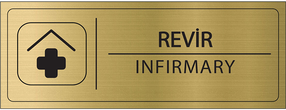 Mayeka Revir İsimlik Altın Metal Kapı İsimliği Levhası Yönlendirme Tabelası