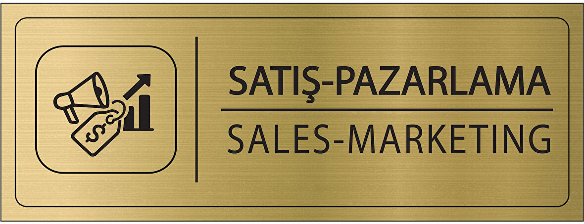 Mayeka Satış Pazarlama İsimlik Altın Metal Kapı İsimliği Levhası Yönlendirme Tabelası