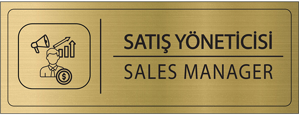 Mayeka Satış Yöneticisi İsimlik Altın Metal Kapı İsimliği Levhası Yönlendirme Tabelası