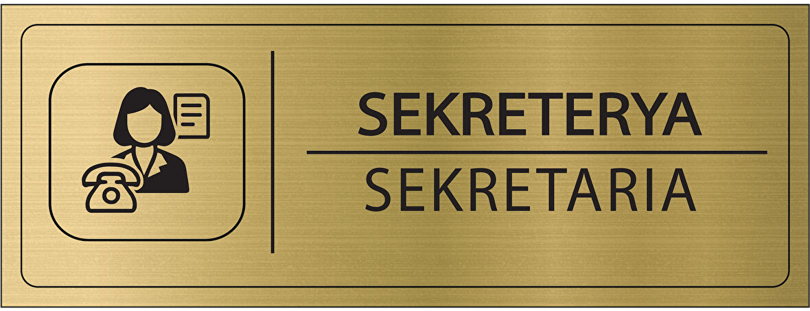 Mayeka Sekreterya İsimlik Altın Metal Kapı İsimliği Levhası Yönlendirme Tabelası