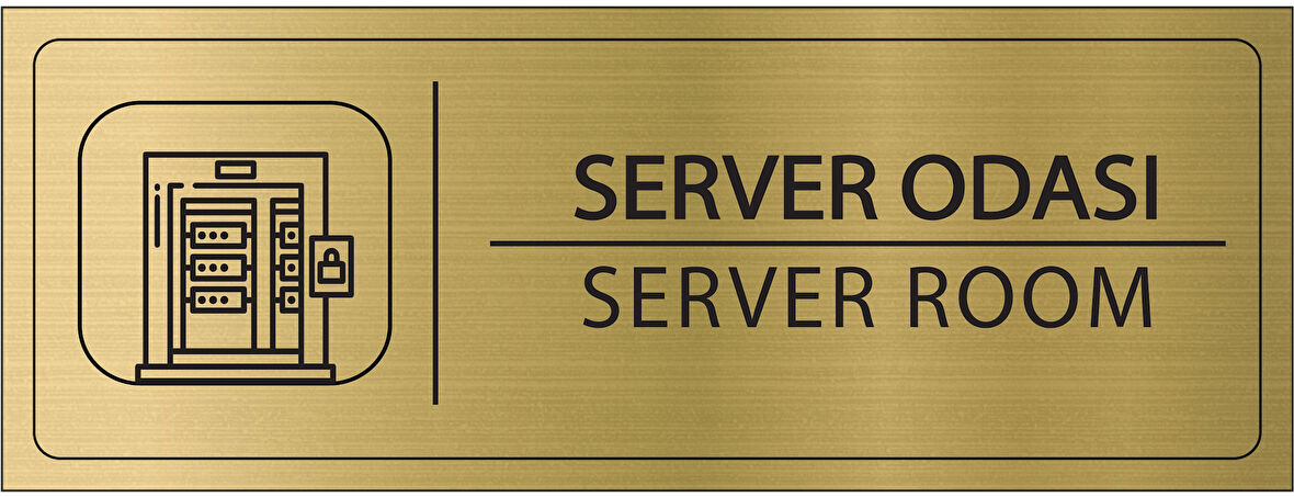 Mayeka Server Odası İsimlik Altın Metal Kapı İsimliği Levhası Yönlendirme Tabelası