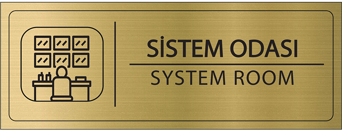 Mayeka Sistem Odası İsimlik Altın Metal Kapı İsimliği Levhası Yönlendirme Tabelası