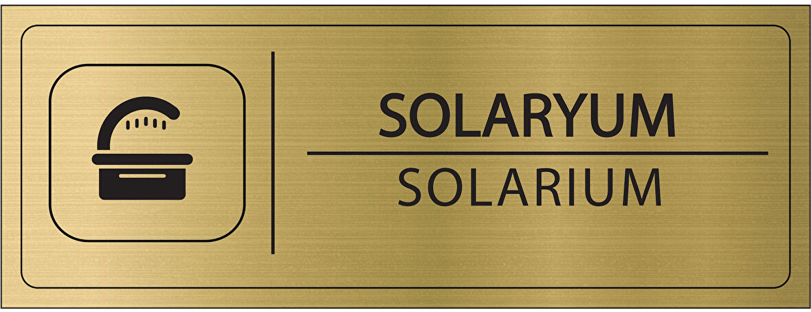 Mayeka Solaryum İsimlik Altın Metal Kapı İsimliği Levhası Yönlendirme Tabelası