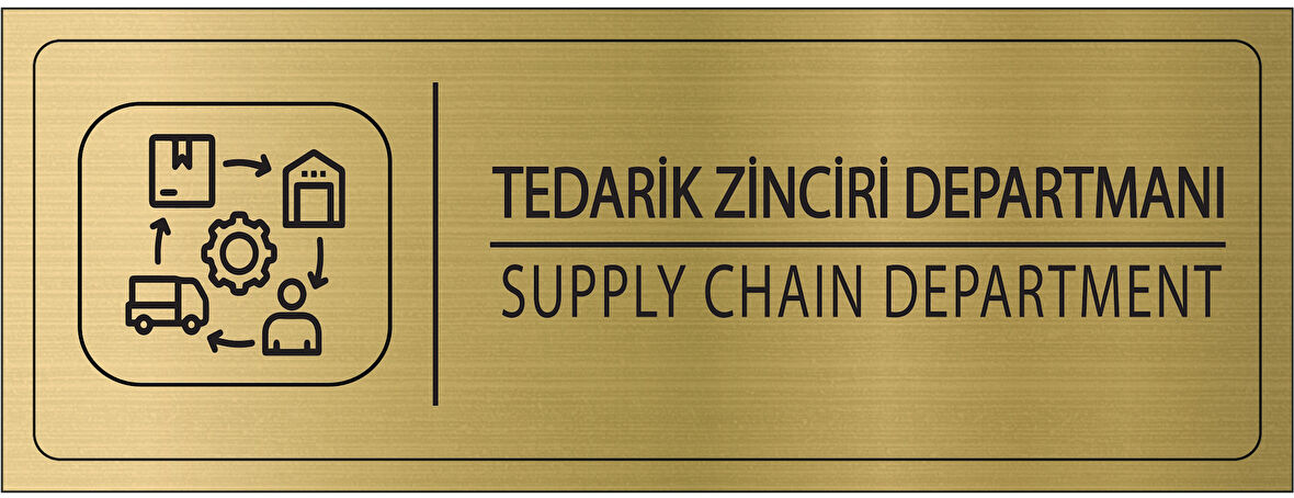 Mayeka Tedarik Zinciri Departmanı İsimlik Altın Metal Kapı İsimliği Levhası Yönlendirme Tabelası