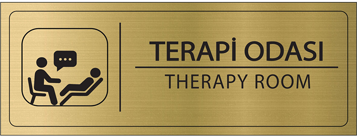 Mayeka Terapi Odası İsimlik Altın Metal Kapı İsimliği Levhası Yönlendirme Tabelası