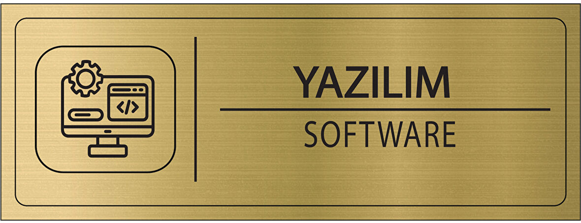 Mayeka Yazılım İsimlik Altın Metal Kapı İsimliği Levhası Yönlendirme Tabelası