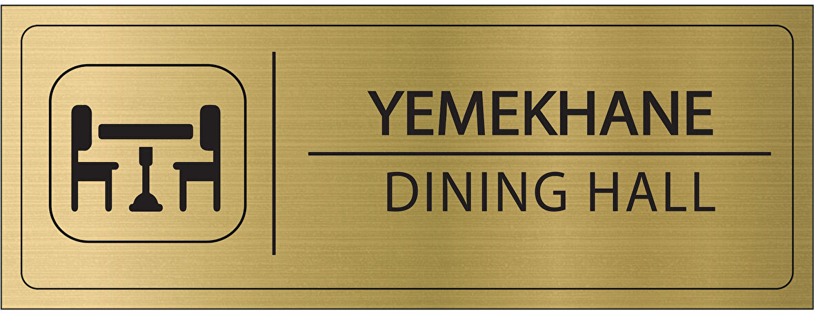 Mayeka Yemekhane İsimlik Altın Metal Kapı İsimliği Levhası Yönlendirme Tabelası