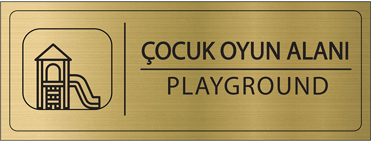 Mayeka Çocuk Oyun Alanı İsimlik Altın Metal Kapı İsimliği Levhası Yönlendirme Tabelası