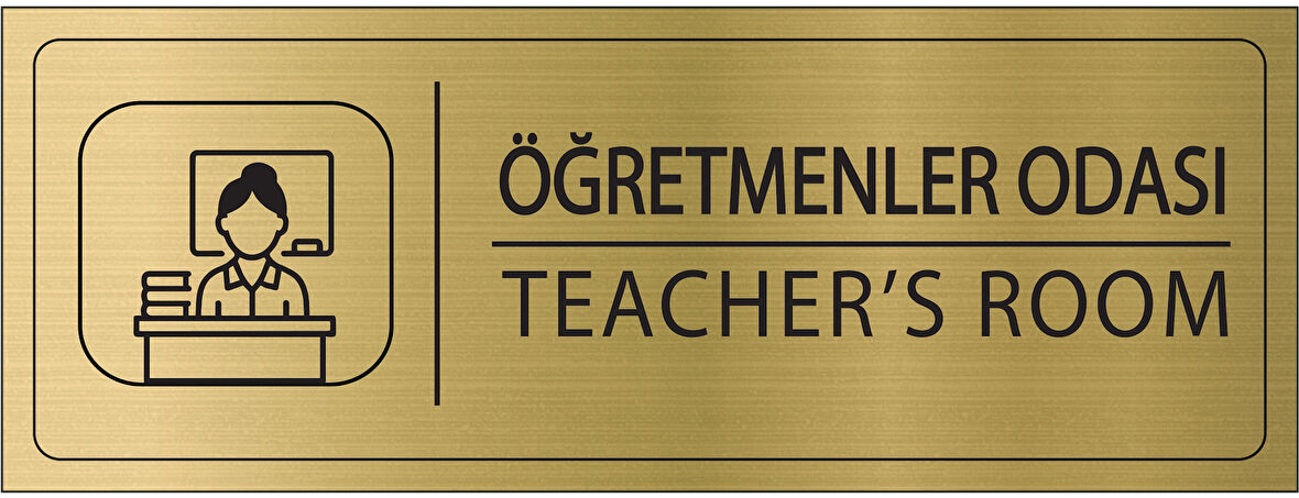 Mayeka Öğretmenler Odası İsimlik Altın Metal Kapı İsimliği Levhası Yönlendirme Tabelası