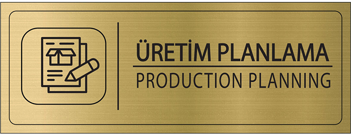 Mayeka Üretim Planlama İsimlik Altın Metal Kapı İsimliği Levhası Yönlendirme Tabelası