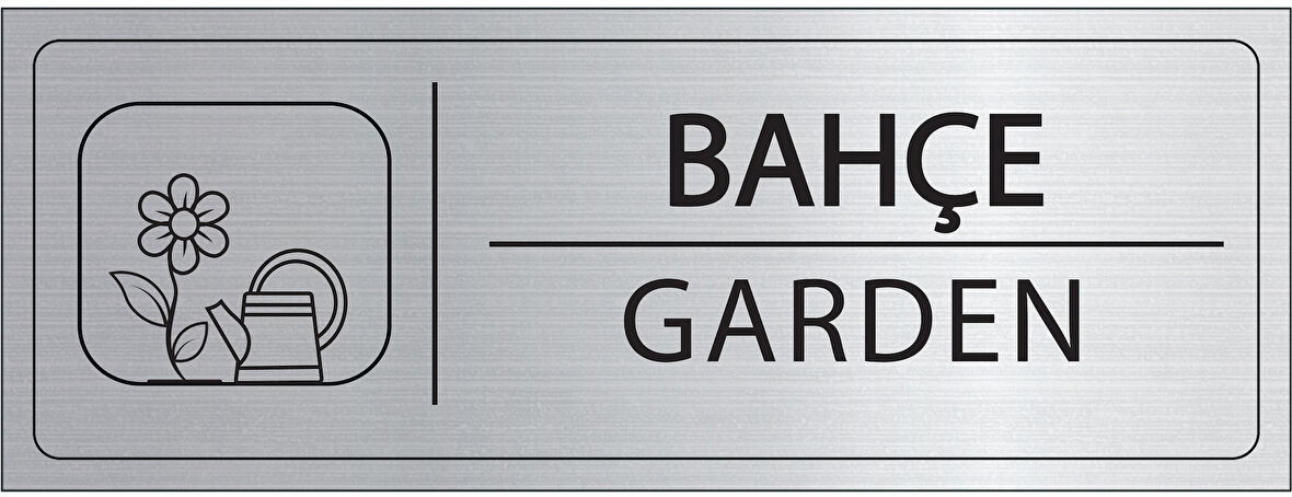 Mayeka Bahçe İsimlik Gümüş Metal Kapı İsimliği Levhası Yönlendirme Tabelası
