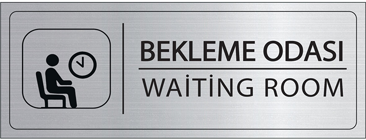 Mayeka Bekleme Odası İsimlik Gümüş Metal Kapı İsimliği Levhası Yönlendirme Tabelası