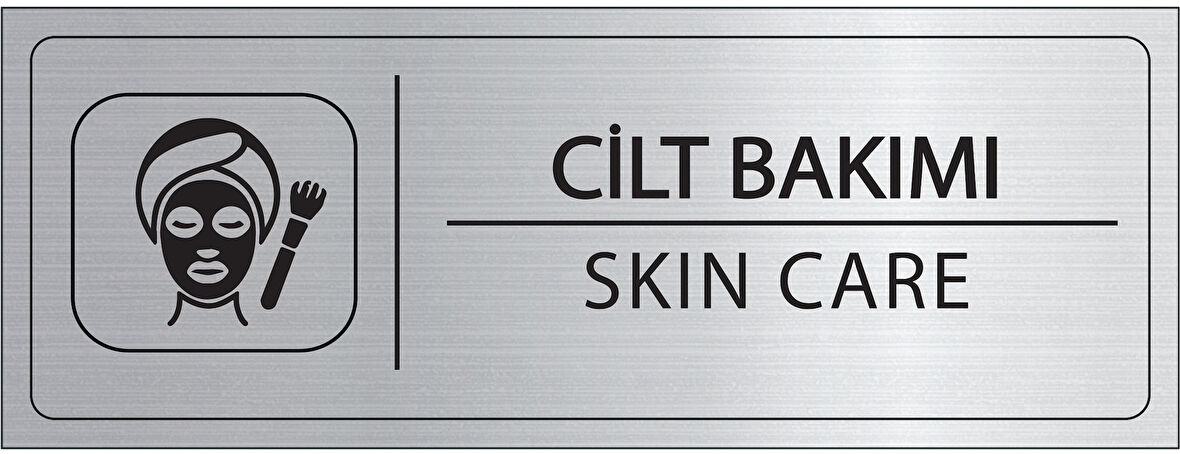 Mayeka Cilt Bakımı İsimlik Gümüş Metal Kapı İsimliği Levhası Yönlendirme Tabelası
