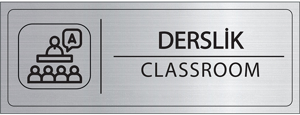 Mayeka Derslik İsimlik Gümüş Metal Kapı İsimliği Levhası Yönlendirme Tabelası
