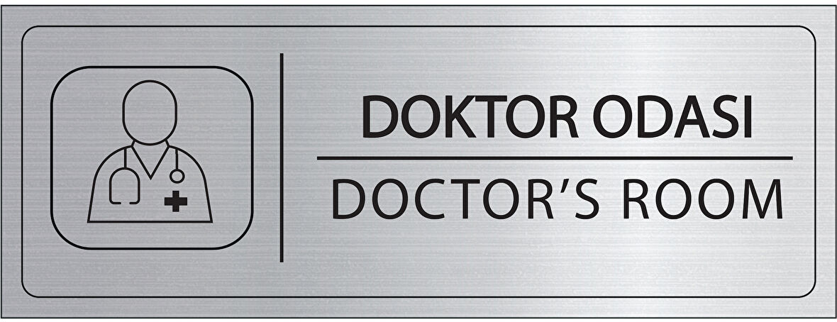 Mayeka Doktor Odası İsimlik Gümüş Metal Kapı İsimliği Levhası Yönlendirme Tabelası