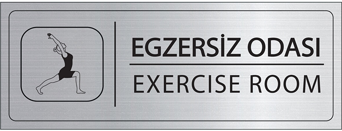 Mayeka Egzersiz Odası İsimlik Gümüş Metal Kapı İsimliği Levhası Yönlendirme Tabelası