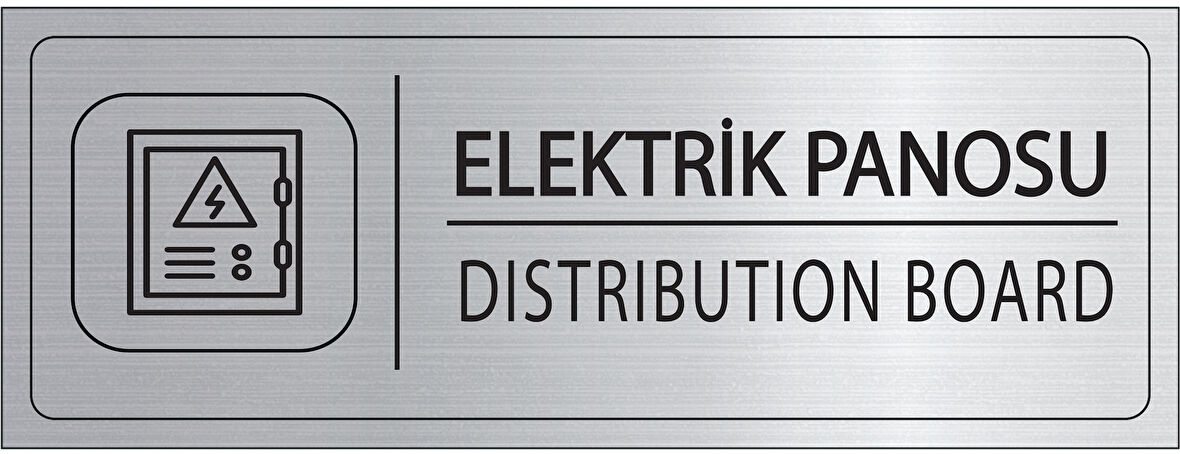 Mayeka Elektrik Panosu İsimlik Gümüş Metal Kapı İsimliği Levhası Yönlendirme Tabelası