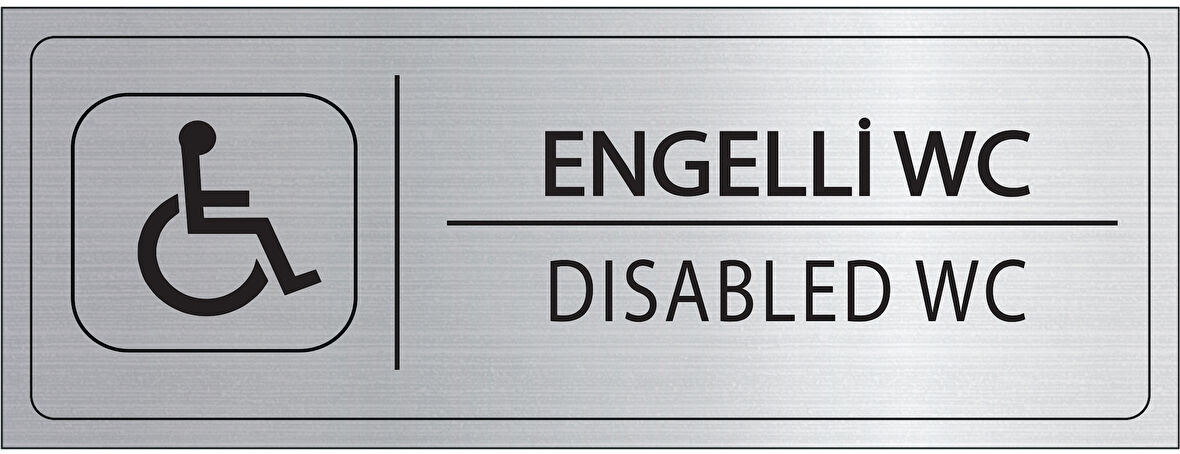 Mayeka Engelli Wc İsimlik Gümüş Metal Kapı İsimliği Levhası Yönlendirme Tabelası