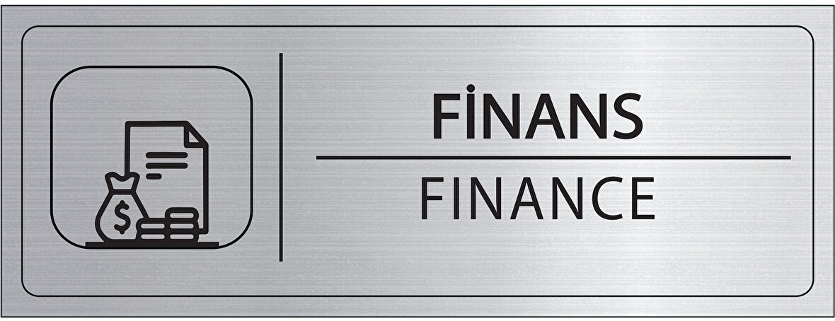 Mayeka Finans İsimlik Gümüş Metal Kapı İsimliği Levhası Yönlendirme Tabelası