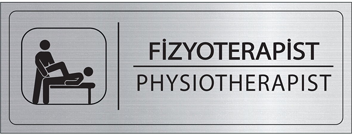 Mayeka Fizyoterapist İsimlik Gümüş Metal Kapı İsimliği Levhası Yönlendirme Tabelası