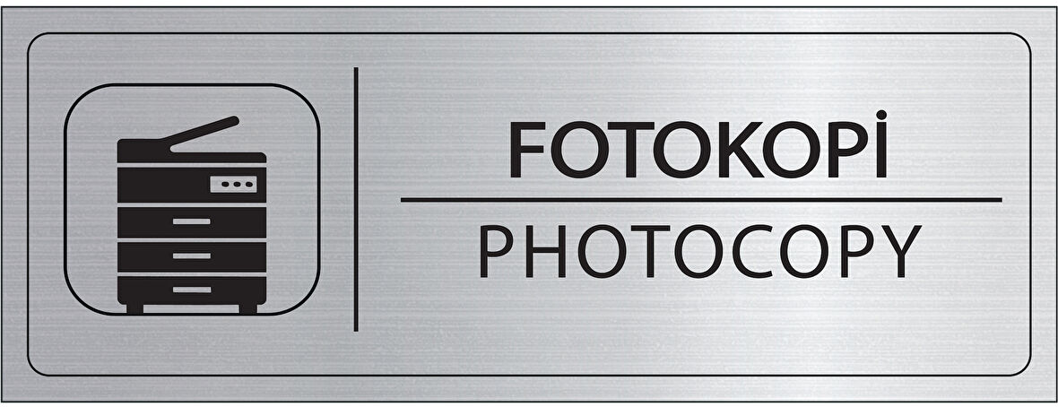 Mayeka Fotokopi İsimlik Gümüş Metal Kapı İsimliği Levhası Yönlendirme Tabelası