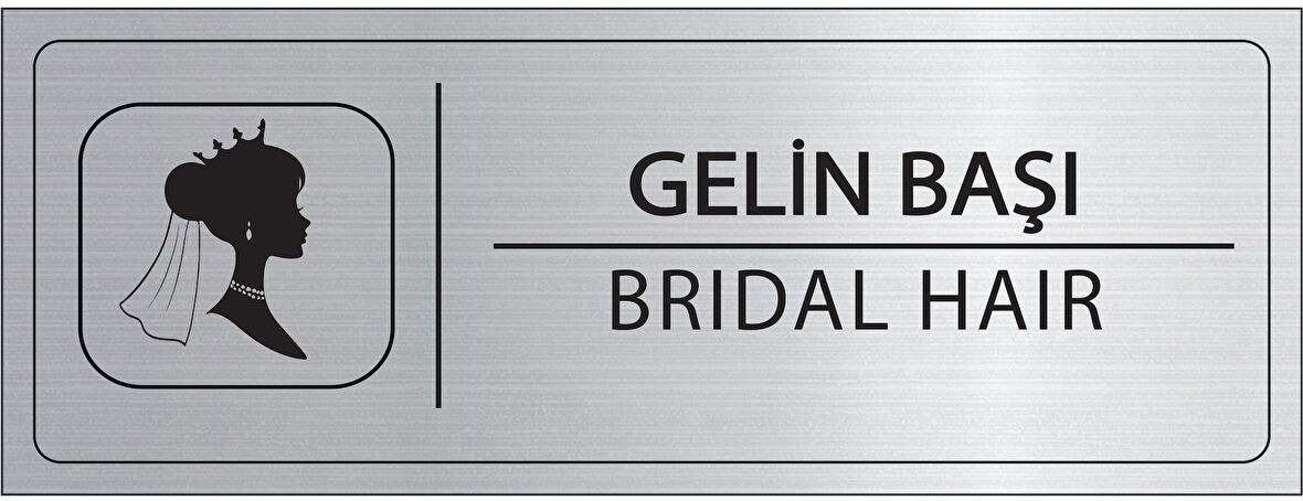 Mayeka Gelin Başı İsimlik Gümüş Metal Kapı İsimliği Levhası Yönlendirme Tabelası