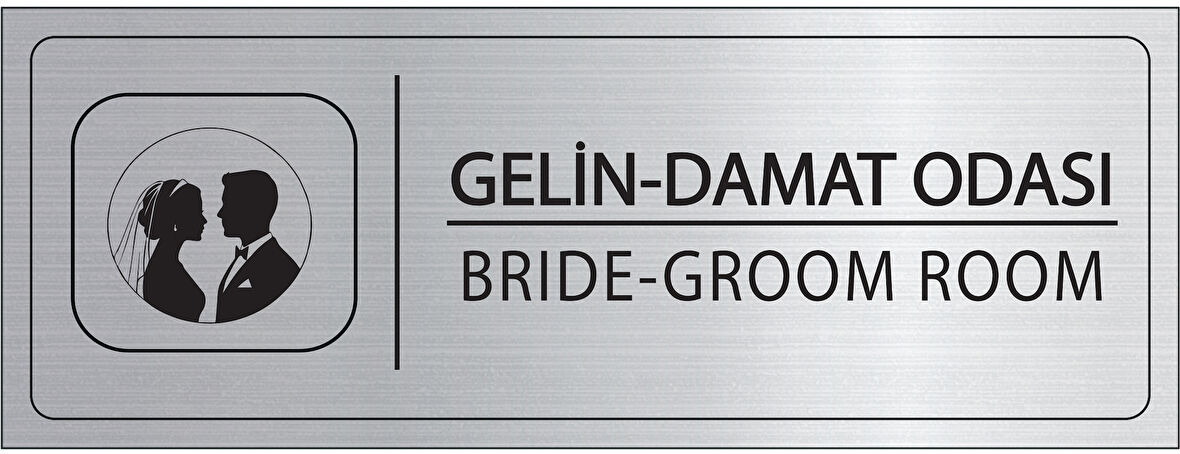 Mayeka Gelin Damat Odası İsimlik Gümüş Metal Kapı İsimliği Levhası Yönlendirme Tabelası