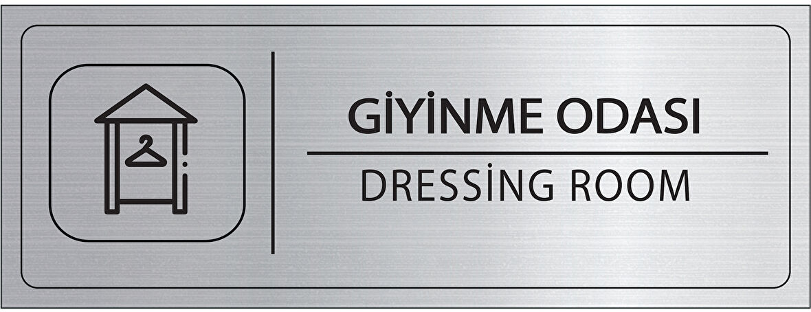 Mayeka Giyinme Odası İsimlik Gümüş Metal Kapı İsimliği Levhası Yönlendirme Tabelası