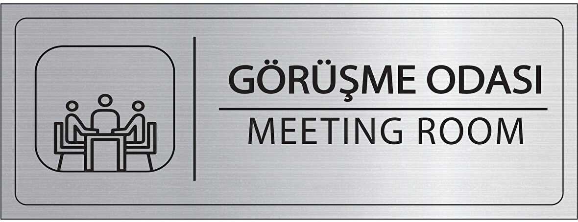 Mayeka Görüşme Odası İsimlik Gümüş Metal Kapı İsimliği Levhası Yönlendirme Tabelası