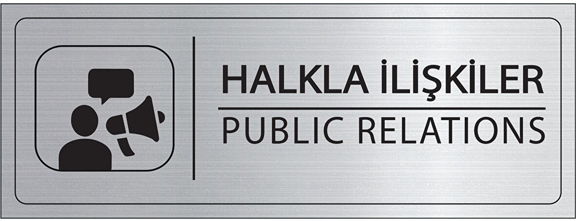 Mayeka Halkla İlişkiler İsimlik Gümüş Metal Kapı İsimliği Levhası Yönlendirme Tabelası