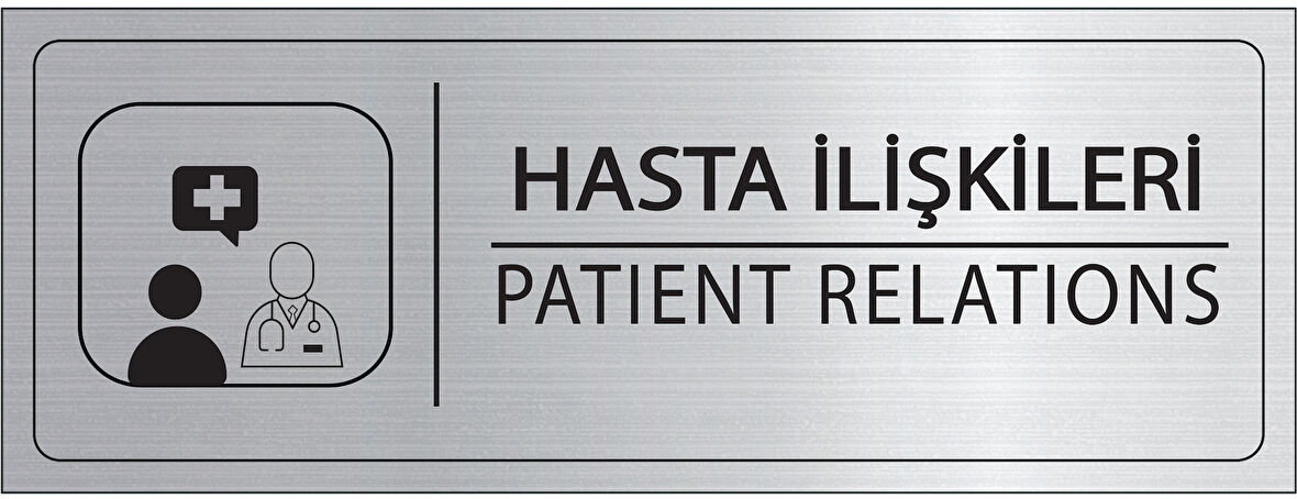 Mayeka Hasta İlişkileri İsimlik Gümüş Metal Kapı İsimliği Levhası Yönlendirme Tabelası