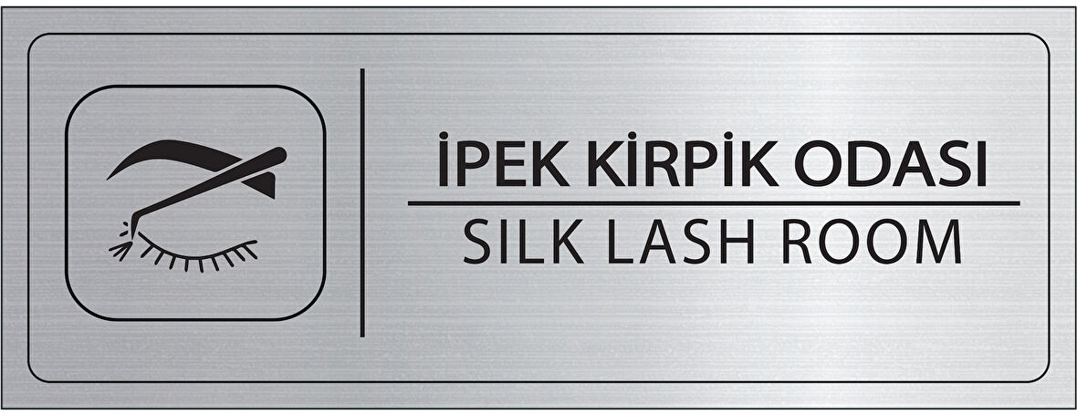 Mayeka İpek Kirpik Odası İsimlik Gümüş Metal Kapı İsimliği Levhası Yönlendirme Tabelası