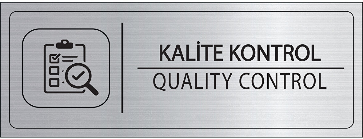 Mayeka Kalite Kontrol İsimlik Gümüş Metal Kapı İsimliği Levhası Yönlendirme Tabelası