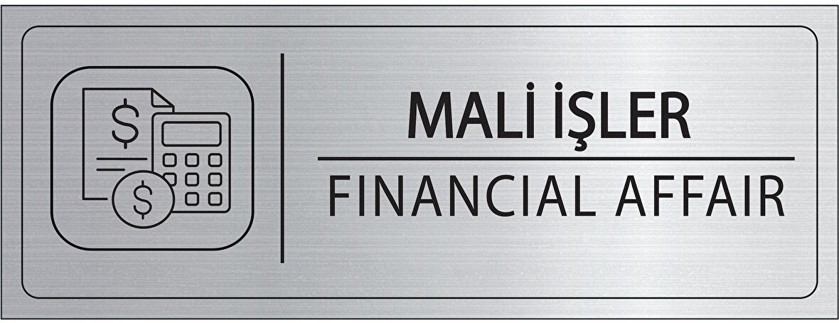 Mayeka Mali İşler İsimlik Gümüş Metal Kapı İsimliği Levhası Yönlendirme Tabelası