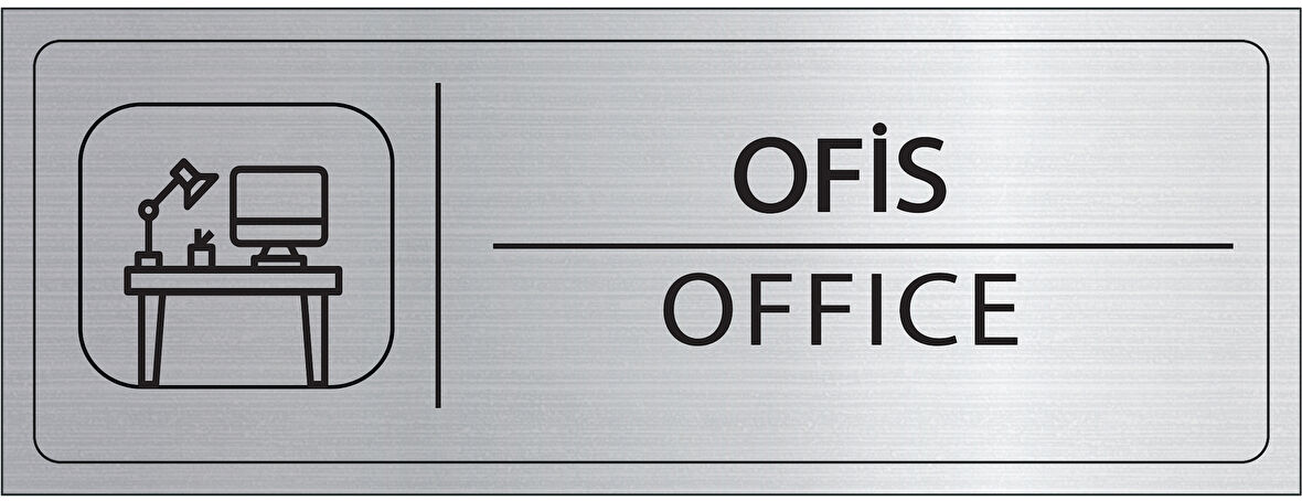 Mayeka Ofis İsimlik Gümüş Metal Kapı İsimliği Levhası Yönlendirme Tabelası