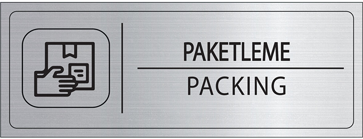 Mayeka Paketleme İsimlik Gümüş Metal Kapı İsimliği Levhası Yönlendirme Tabelası