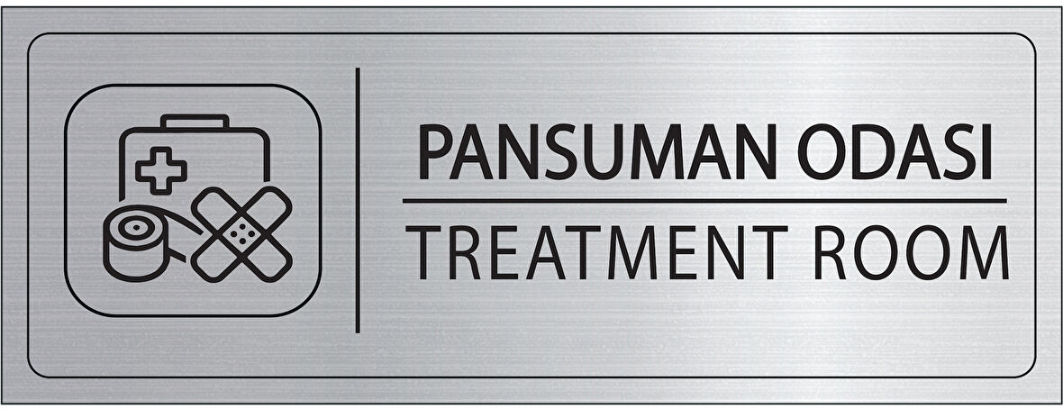 Mayeka Pansuman Odası İsimlik Gümüş Metal Kapı İsimliği Levhası Yönlendirme Tabelası