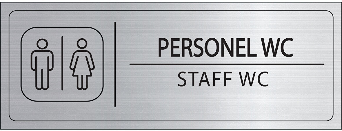 Mayeka Personel Wc İsimlik Gümüş Metal Kapı İsimliği Levhası Yönlendirme Tabelası