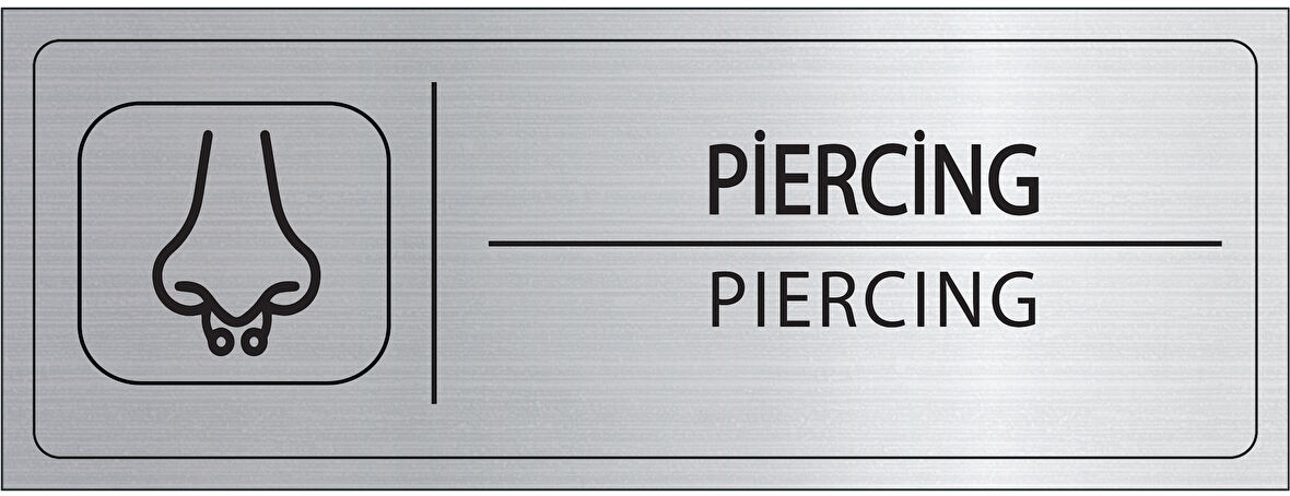 Mayeka Piercing İsimlik Gümüş Metal Kapı İsimliği Levhası Yönlendirme Tabelası