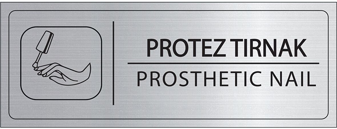 Mayeka Protez Tırnak İsimlik Gümüş Metal Kapı İsimliği Levhası Yönlendirme Tabelası