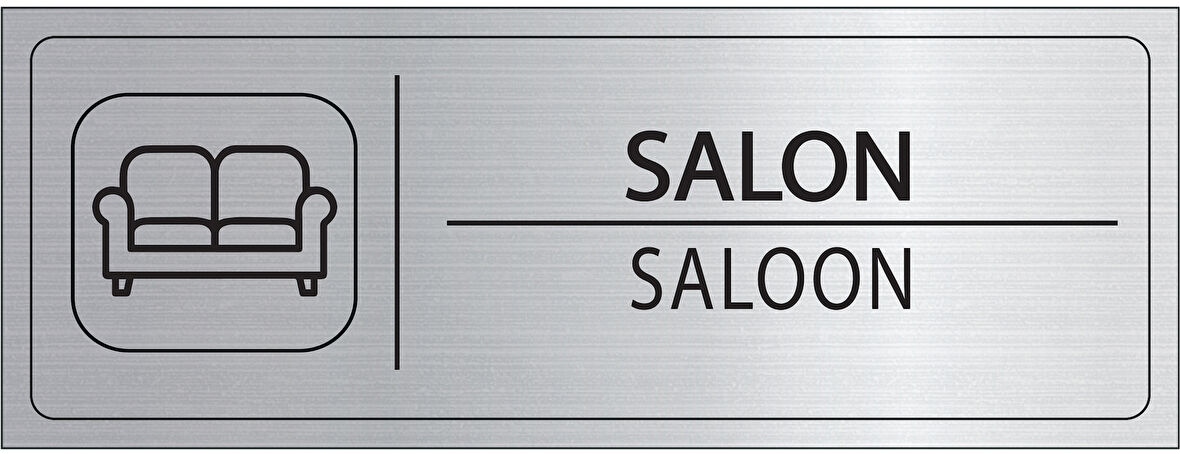 Mayeka Salon İsimlik Gümüş Metal Kapı İsimliği Levhası Yönlendirme Tabelası