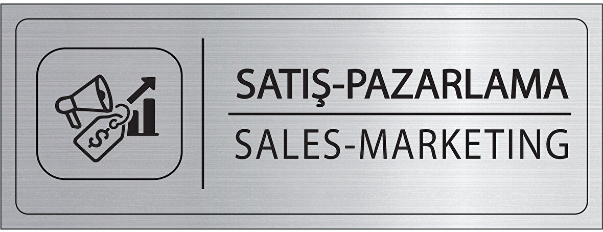 Mayeka Satış Pazarlama İsimlik Gümüş Metal Kapı İsimliği Levhası Yönlendirme Tabelası