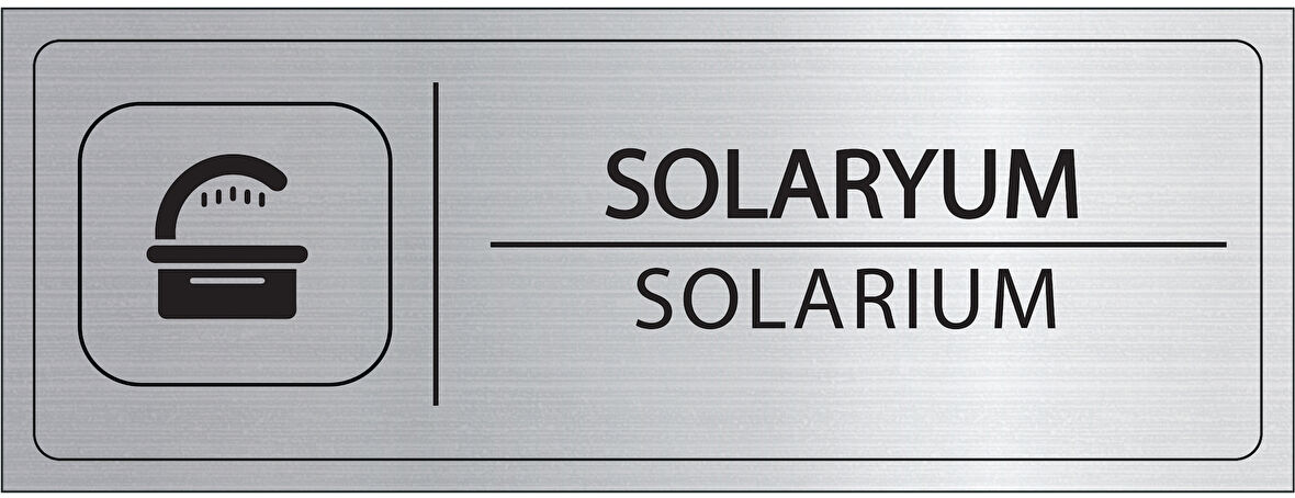 Mayeka Solaryum İsimlik Gümüş Metal Kapı İsimliği Levhası Yönlendirme Tabelası