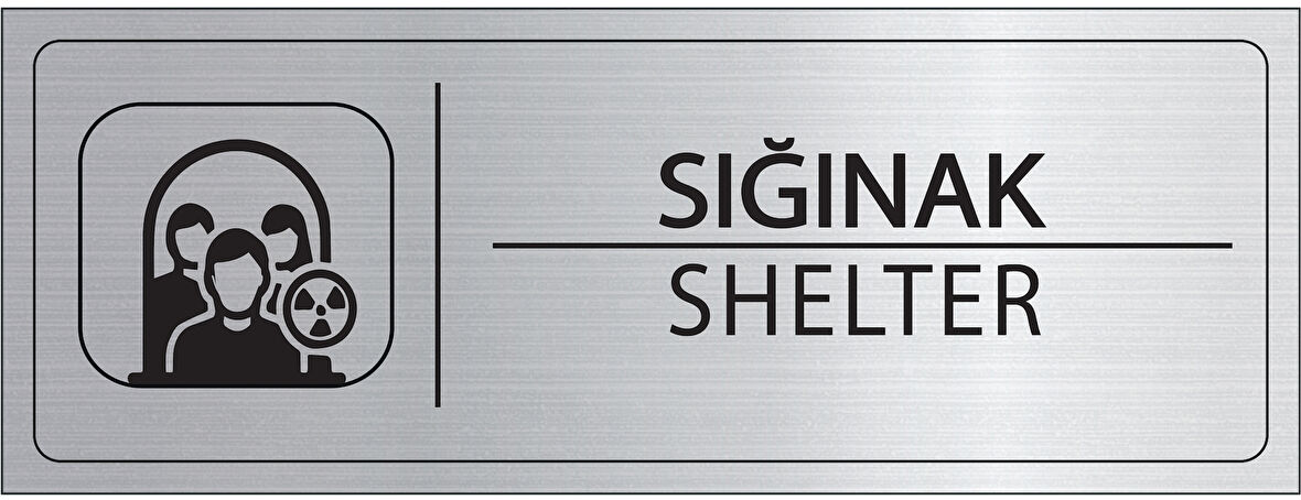 Mayeka Sığınak İsimlik Gümüş Metal Kapı İsimliği Levhası Yönlendirme Tabelası