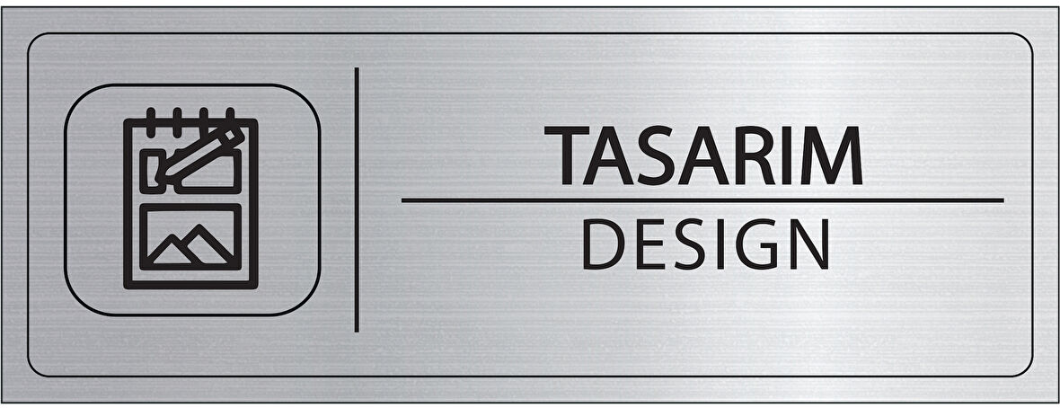 Mayeka Tasarım İsimlik Gümüş Metal Kapı İsimliği Levhası Yönlendirme Tabelası