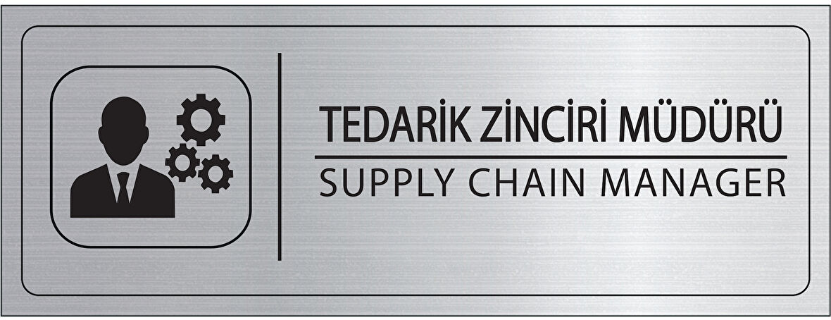 Mayeka Tedarik Zinciri Müdürü İsimlik Gümüş Metal Kapı İsimliği Levhası Yönlendirme Tabelası